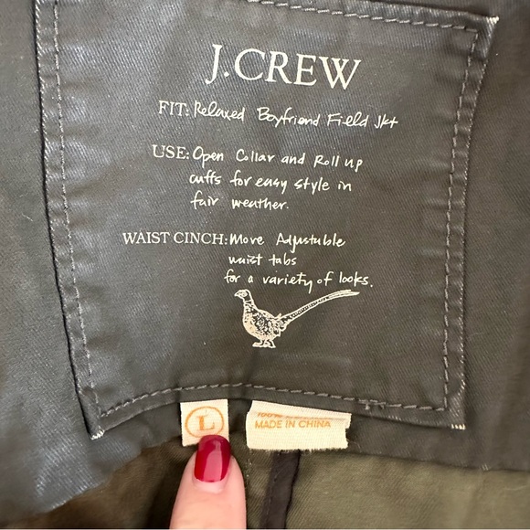 J CREW Downtown field jacket Olive Large Cargo - Picture 5 of 12